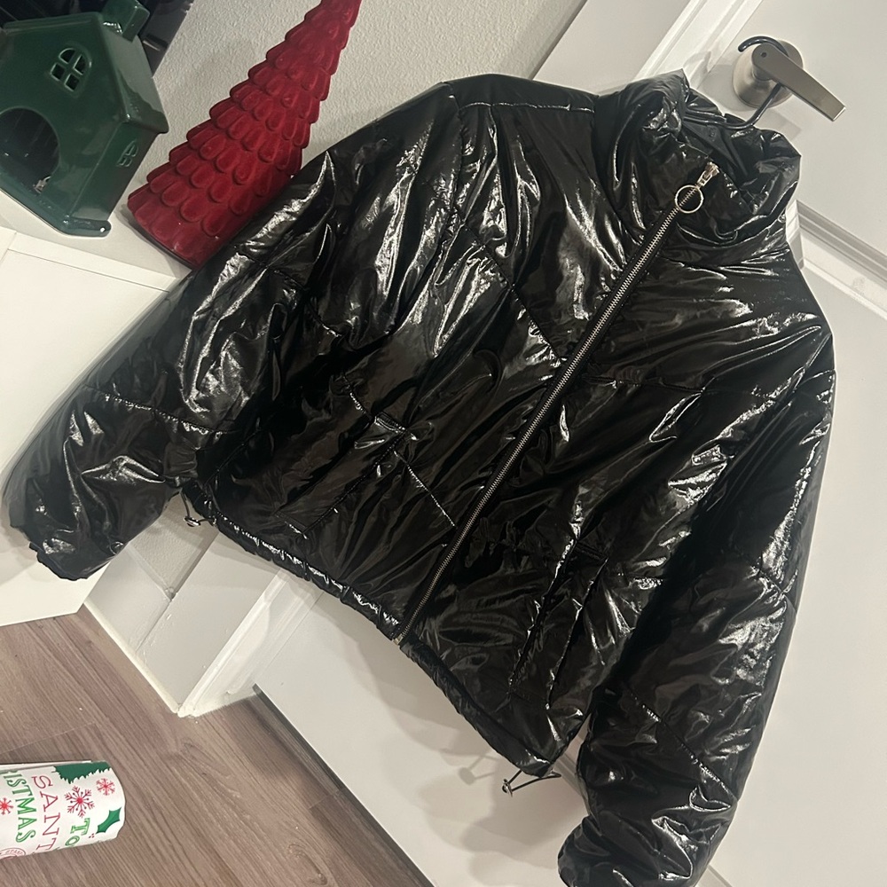 TCEC Shiny Black Puffer Jacket